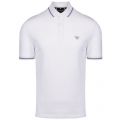 Mens White Branded Tipped S/s Polo Shirt 37015 by Emporio Armani from Hurleys