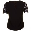 Womens Black Jessin Lace Sleeve Top
