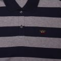 Mens Navy/Grey Classic Stripe Custom Fit S/s Polo Shirt 54041 by Paul And Shark from Hurleys