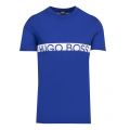 Mens Medium Blue Logo Stripe Slim Fit Beach S/s T Shirt 45227 by BOSS from Hurleys