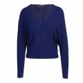 Womens Blue Slouchy V Neck Knitted Jumper 78017 by Emporio Armani from Hurleys