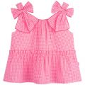 Girls Neon Pink Gingham Bow Dress 104391 by Billieblush from Hurleys