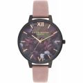Womens Black Mother Of Pearl Black & Rose Gold After Dark Watch 33868 by Olivia Burton from Hurleys