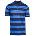 Mens Blue/Navy Classic Stripe Custom Fit S/s Polo Shirt 36706 by Paul And Shark from Hurleys