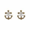 Womens Antique Gold Marietta Anchor Earrings 54474 by Vivienne Westwood from Hurleys