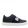 Boys Navy Logo Elastic Cupsole Trainers (30-41) 101846 by BOSS from Hurleys