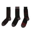 Mens Black/Red Multi Print 3 Pack Sock Set 80161 by Emporio Armani Bodywear from Hurleys