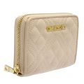 Womens Natural Diamond Quilted Small Zip Around Purse 89009 by Love Moschino from Hurleys