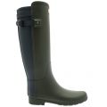 Womens Dark Olive & Navy Original Refined Back Strap Tall Wellington Boots 68163 by Hunter from Hurleys