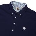 Mens Navy Paisley Trim S/s Polo Shirt 57539 by Pretty Green from Hurleys