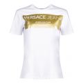 Womens White Gold Logo S/s T Shirt 32510 by Versace Jeans from Hurleys