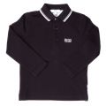 Boys Black Small Logo Tipped L/s Polo Shirt 65424 by BOSS from Hurleys