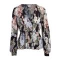 Womens Black Viblamia Plisse Floral Blouse 80991 by Vila from Hurleys