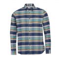 Mens Navy/Green Rocky Check L/s Shirt 77843 by Barbour Steve McQueen Collection from Hurleys