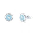 Womens Silver/Aquamarine Eisley Mini Button Earrings 82859 by Ted Baker from Hurleys
