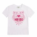 Kenzo Girls White/Pink Tiger S/s T Shirt 75598 by Kenzo from Hurleys