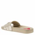 Womens Gold Branded Slides 35155 by Love Moschino from Hurleys
