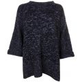 Womens Black Helical Knitted Jumper