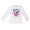 Boys Optic White Tiger 40 L/s T Shirt 18284 by Kenzo from Hurleys