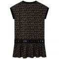 Girls Black Logo Print Dress 104524 by DKNY from Hurleys