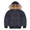 Kids Black Jami Fur Hood Coat 32230 by Pyrenex from Hurleys