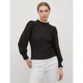 Womens Black Vikawa Broderie High Neck Top 111145 by Vila from Hurleys