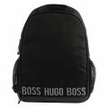Boys Black Branded Backpack 45644 by BOSS from Hurleys