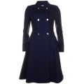 Womens Navy Indego Double Breasted Flare Coat 62087 by Ted Baker from Hurleys