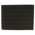 Mens Black Multi Logo Trifold Wallet 11141 by Armani Jeans from Hurleys