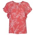 Womens Spiced Coral Vimimira Print Top 18482 by Vila from Hurleys