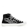 Mens Black Plimsoll High Top Eco Leather Trainers 91122 by Vivienne Westwood from Hurleys