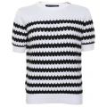 Womens Summer White & Black Zipped Chevron Crew Jumper 39775 by French Connection from Hurleys