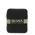 Athleisure Mens Black & Gold Pixel_S Zip Crossbody Bag 31970 by BOSS from Hurleys