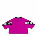Girls Hot Pink Branded Cropped S/s T Shirt 75336 by DKNY from Hurleys