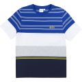Boys Blue Multi Stripe Block S/s T Shirt 55947 by BOSS from Hurleys