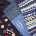 Mens Navy Stripe & Spots 3 Pack Socks 48652 by PS Paul Smith from Hurleys