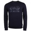 Mens Black Love & Peace Sweat Top 17900 by Love Moschino from Hurleys