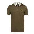Athleisure Mens Dark Green Paddy 1 Tipped Regular Fit S/s Polo Shirt 73531 by BOSS from Hurleys