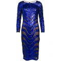 Womens Sax Blue Kim Sequin Dress 67618 by Forever Unique from Hurleys