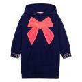 Girls Navy Bow Sweater Dress