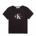 Girls Black Monogram Logo S/s T Shirt 79007 by Calvin Klein from Hurleys