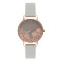 Grey & Rose Gold Lace Detail Midi Watch 10068 by Olivia Burton from Hurleys