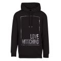 Mens Black Textured Foil Hooded Sweat Top 43154 by Love Moschino from Hurleys