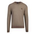 Casual Mens Khaki Kollege Wool Crew Knitted Jumper 51558 by BOSS from Hurleys