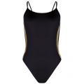 Womens Black Gold Trim Swimming Costume 20489 by Calvin Klein from Hurleys