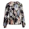 Womens Black Viblamia Plisse Floral Blouse 80993 by Vila from Hurleys
