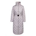 Womens Grey Quilted Long Coat 78269 by Emporio Armani from Hurleys
