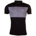 Mens Black Contrast Panel S/s Polo Shirt 61270 by Armani Jeans from Hurleys