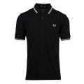 Mens Black/Sky/Desert Twin Tipped S/s Polo Shirt 108327 by Fred Perry from Hurleys