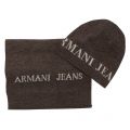 Mens Grey Knitted Hat & Scarf Set 11148 by Armani Jeans from Hurleys